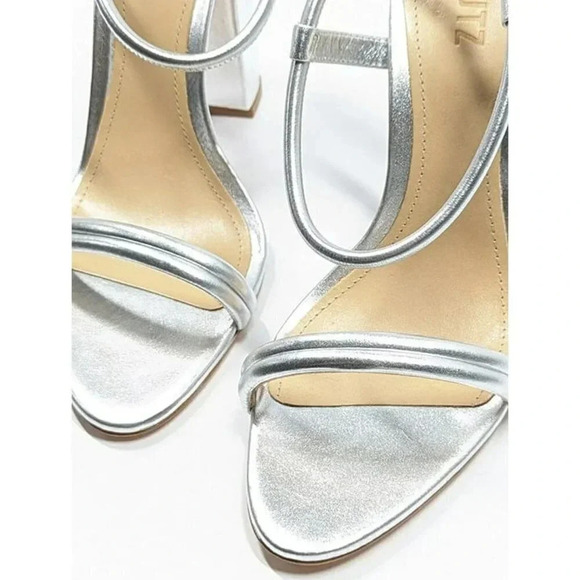 Schutz Women's Pincesa Silver Metallic High-Heel Sandals Size 9.5 B (MSRP $170) - Picture 5 of 10